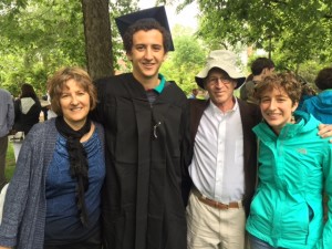 Emily, Gil, Avi and a friend at Gil's graduation from Carleton