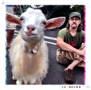 Dave Nelson and a goat