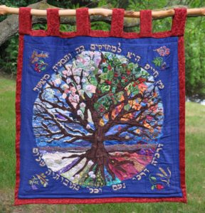 Torah Table tapestry at Ann Arbor Reconstructionist Congregation